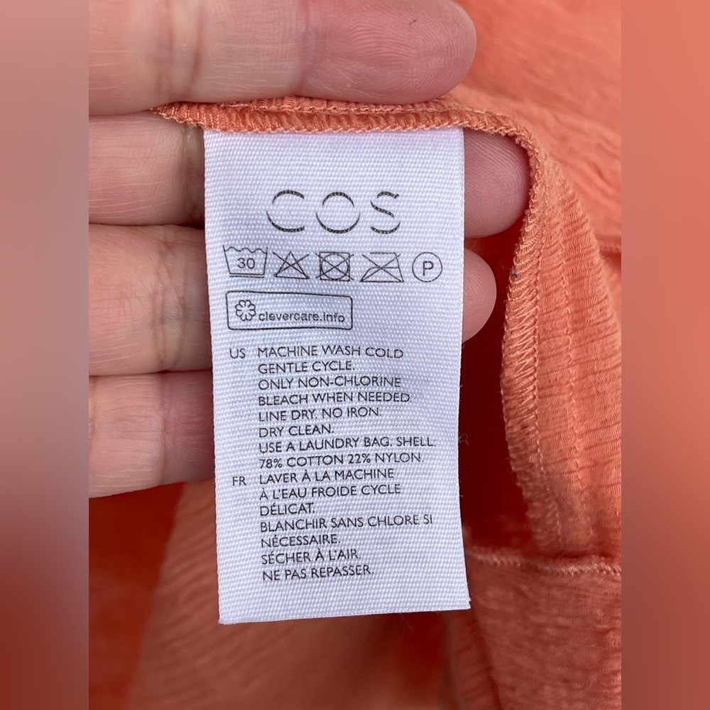 COS Terracotta Tie-Front Midi Dress | Minimalist Scandi Style | Size 12 - Picture 10 of 11